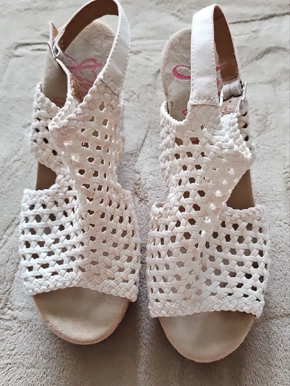Bella Vita Cream Woven Cork Wedge Sandals